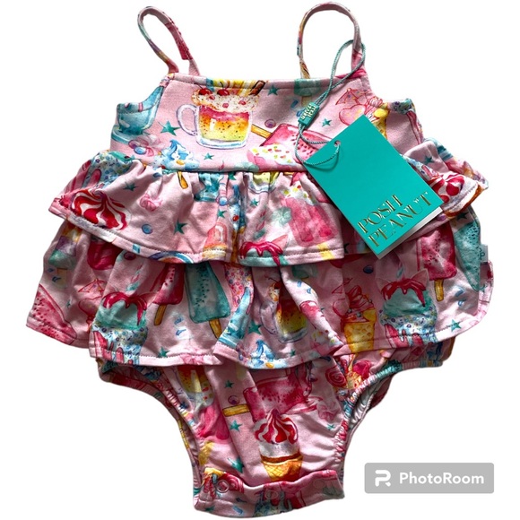 POSH PEANUT PRISCILLA TIERED ROMPER 3-6 Months - Picture 3 of 7